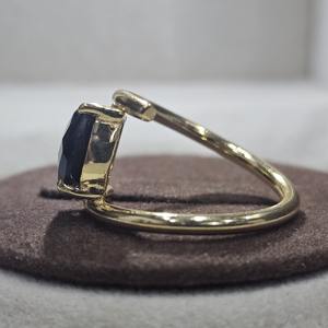 925 plata esterlina chapada en oro excelente calidad cojín Natural corte negro ónix piedra preciosa hecho a mano eternidad Vermeil anillo - Product Image 4