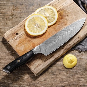 Venta al por mayor personalizado de calidad superior OEM ODM servicio profesional japonés cuchillos de cocina de acero Damasco cuchillo de Chef hoja fija - Product Image 2