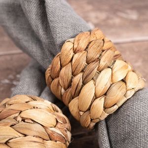 Vente en gros pas cher Anneau de serviette en rotin pour décoration de table avec strass et bling Anneau à boucle pour serviette de table - Product Image 3