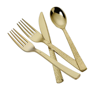 Mayorista Cuchara de metal forjado a mano Tenedor Hecho a mano Royal Decorativo Acabado brillante Juego de cubiertos de cresta de metal - Product Image 3