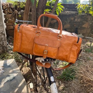 Handmade Large Genuine <b>Leather</b> Travel <b>Bag</b> Personalized <b>Mens</b> <b>Weekender</b> Overnight <b>Bag</b>-Expandable Vintage Style Brown Black Tan - Product Image 2