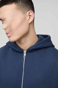 เสื้อฮู้ดแบบกำหนดเองของผู้ชายเสื้อฮู้ดโอเวอร์ไซส์มีซิป500GSM ผ้าฝ้าย - Product Image 3