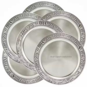 Grossiste Assiette de présentation en métal galvanisé de forme ronde pour hôtels de ferme Vaisselle de table Vaisselle et assiettes - Product Image 2