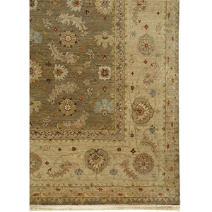 พรมขนสัตว์ถักมือสีน้ำตาลเบจลายดอกไม้สำหรับตกแต่งห้องนั่งเล่น พรมปูพื้นทรงสี่เหลี่ยมผืนผ้าขนาดใหญ่ หนา 10 มม. รุ่น SPR-17 - Product Image 4