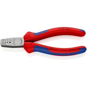 คีมย้ำปลายสายไฟ KNIPEX พร้อมด้ามจับหลายส่วน ความยาวรวม 145 มม. 0.25-2.5 (AWG 23-13) มม. ขัดเงา - Product Image 1