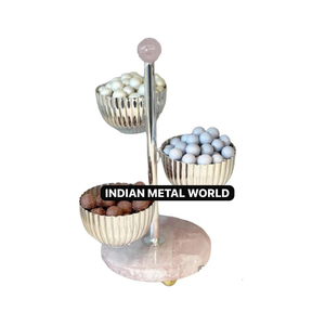 Plateau de service à chocolat en métal poli argent antique bol à chocolat en métal de qualité supérieure porte-bonbons pour les fournitures de fêtes de mariage - Product Image 6