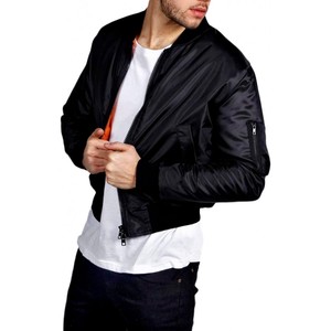 Blousons d'aviateur personnalisés en satin fin enduit noir pour hommes imperméables, respirants, coupe-vent pour l'hiver - Product Image 1