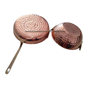 กระทะทอด Kadai ทำจากทองแดงและสแตนเลสพร้อมเครื่องล้างจานดีไซน์ทันสมัยปลอดภัยสำหรับการทำอาหารอินเดียและทุกวัน - Product Image 4