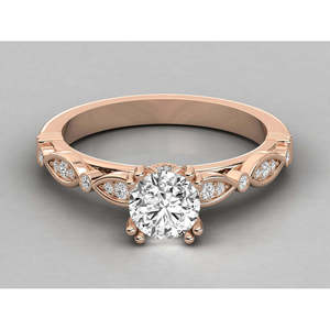 Bague solitaire en or 14 carats avec diamant brillant de laboratoire - Product Image 6