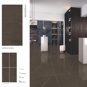 Brecia Crema 1000x3000mm Dalle de porcelaine en marbre numérique pour murs intérieurs élégants Carreaux de céramique - Product Image 2