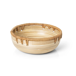 Nuevo Diseño, Tazón Redondo de Bambú Hilado a Mano para Frutas con Ratán, Moderno Tazón para Servir Ensaladas, Venta al por Mayor desde Vietnam - Product Image 3