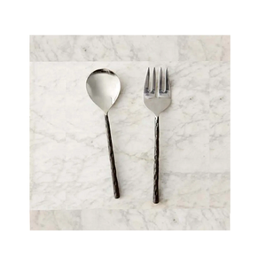 Couverts en acier de luxe, ensemble de 2 pièces en acier inoxydable avec couleur argent titane plaqué service à salade pour restaurant - Product Image 1