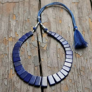 Collar de Cuentas de Lapislázuli Natural de Estilo Clásico AAA, Elegante Gargantilla para Bodas y Fiestas - Product Image 2