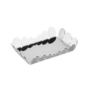 Plateau de service de nourriture en argent en acier inoxydable de bonne qualité plateau de service de Dessert alimentaire de forme personnalisée pour les exportations de l'Inde - Product Image 1