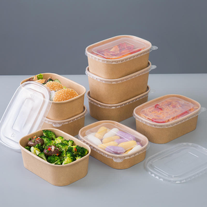 Bols en papier kraft résistants aux fuites et à l'huile, jetables, imprimés sur mesure, pour plats à emporter chauds, avec couvercle, qualité alimentaire - Product Image 6