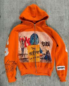 เสื้อฮู้ดซิปพิมพ์ลายสกรีน ผ้าฟลีซ 100% ผ้าฝ้าย ทรงโอเวอร์ไซส์ ใส่ได้ทั้งชายและหญิง เป็นมิตรกับสิ่งแวดล้อม ทรงบ็อกซี่ น้ำหนัก 350 กรัม ปรับแต่งได้ คุณภาพสูง - Product Image 4