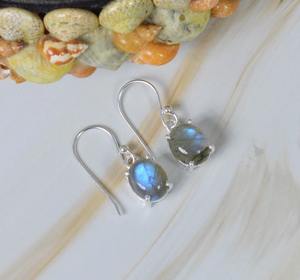 Pendientes de diseñador estilo bohemio pendientes colgantes joyería de plata labradorita piedra preciosa 925 pendientes de plata esterlina sólida para mujer - Product Image 3