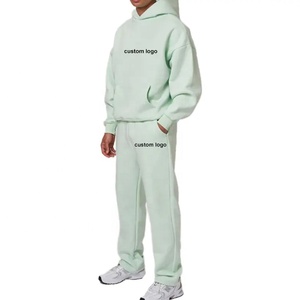 Chándal holgado de 2 piezas personalizado liso en blanco de alta calidad chándal de invierno precio barato chándal de gran tamaño para hombre - Product Image 2