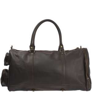 Sac de sport/sac de messager en cuir véritable marron foncé chaînes de broderie géométriques unisexe bohème bandoulière réglable/amovible - Product Image 3