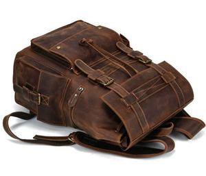 Venta directa del fabricante Custom Hunter Leather Business Computer Backpack para hombres Cuero real para viajar - Product Image 4