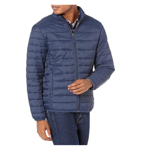 Hombres tendencia diseño OEM en blanco personalizado estilo callejero hombres de alta calidad liso OEM nylon burbuja chaqueta hinchada - Product Image 1