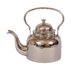 Théière de luxe artisanale en laiton pur martelé au design arabe turc avec cuillères en métal pour servir le thé et le café - Product Image 6