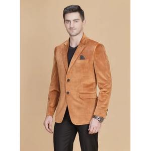 Good Quality Mens Stylish Orange <b>Velvet</b> <b>Blazer</b> and Court Outfit for Business Banquets and Celebrations Available at Best Price - Product Image 4