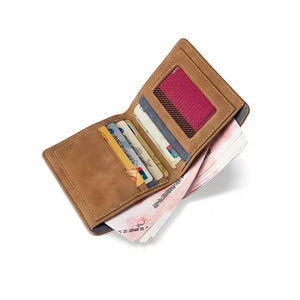 Portefeuille unisexe en cuir de vache véritable avec logo personnalisé, imperméable |   Porte-cartes de crédit de poche tendance pour la randonnée en plein air |   Meilleur - Product Image 2