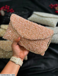 Bolso de Mano de Lujo Elely con Cuentas de Cristal y Bordado, Hecho a Mano, Multicolor, Accesorio Indio para Novias y Eventos Nocturnos - Product Image 2