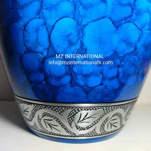 Ost-urnas de cremación de aluminio para adultos, bonitas, azul - Product Image 3