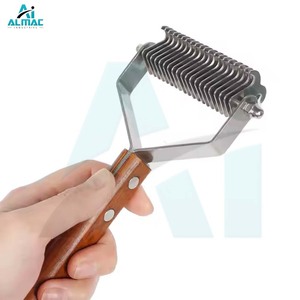 ALMAC Comfort Grip Pet Rake Brush Dientes de acero inoxidable de precisión para el cuidado de instrumentos quirúrgicos veterinarios rizados largos y gruesos - Product Image 6