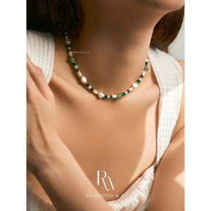 Collana di perle turchesi verdi con catena in oro anti-ossidazione, stile bohémien, regalo per lei - Product Image 3