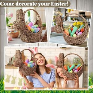 ตะกร้ากระต่ายจากหญ้าทะเล คุณภาพส่งออก สำหรับตกแต่งเทศกาลอีสเตอร์ เวียดนาม, ตะกร้ากระต่ายจากหญ้าทะเลสำหรับเทศกาลอีสเตอร์ เกรดส่งออก ขายส่ง - Product Image 3