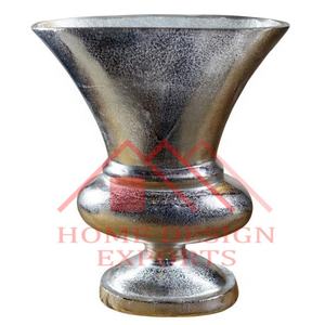 Urna de Flores de Lujo Plateada en Aluminio y Níquel para Decoración de Bodas, para Hogares, Hoteles y Restaurantes, Elegante - Product Image 6