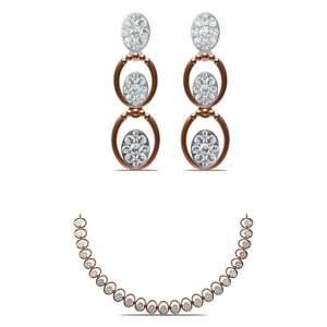 คุณภาพสูง VVS miossanite สีขาว/เหลืองทองหรูหราชุดต่างหูสร้อยคอเพทายเป็นประกายสำหรับงานเลี้ยงงานแต่งงานงานหมั้น - Product Image 1