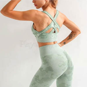 Women's Plus Size High Waist Reversible Yoga Set Solid <b>Pattern</b> Sports Bra Stretchable Fitness <b>Leggings</b> Breathable Design for - Product Image 5