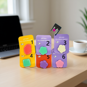 Soporte Adhesivo para Teléfono con Diseño de Flores de Silicona Resistente DAM, Soporte con Bolsa de Aire para Dispositivos Móviles - Product Image 2