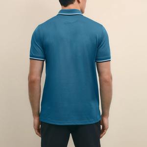 Venta al por mayor 100% de algodón de manga corta con cuello en V Polo Color sólido verano ropa casual logotipo personalizado de moda Polo de los hombres - Product Image 6