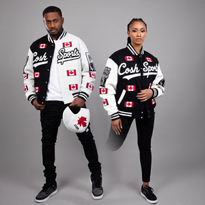 Chaqueta universitaria de invierno de estilo callejero con parches totalmente bordados personalizados para hombres/mujeres - Product Image 1