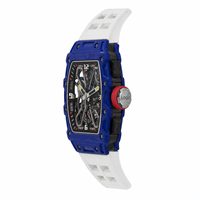 Montre squelette mécanique bleue haut de gamme pour homme, nouveau modèle, anti-magnétique, étanche, ultra-mince, pour affaires 172