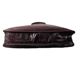 Mejor oferta 2025 Croco Leather Laptop Bag con cierre de cremallera y mango duradero Bolsa de cuero de estilo antiguo para computadora portátil - Product Image 3