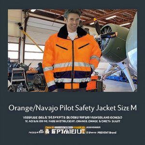 Orange/Navajo <b>Pilot</b> Safety <b>Jacket</b> Size M High Visibility PREVENT Brand - Product Image 3
