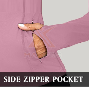 Vêtements de sport à faible MOQ pour femmes : Veste de yoga respirante, grande taille, avec logo frontal, coupe-vent, très vendue - Product Image 6