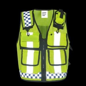 Nouveau gilet de sécurité unisexe à fermeture éclair, haute visibilité, maille réfléchissante fluorescente, 4 poches, respirant, séchage rapide, polyester, travail - Product Image 4