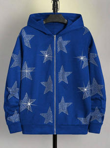 เสื้อฮู้ดดี้ผู้ชายลายพิมพ์ดิจิทัล ประดับเพชรเทียม ผ้าฝ้าย 100% ระบายอากาศได้ดีสำหรับฤดูหนาว มีกระเป๋า ดีไซน์ใหม่ทันสมัย - Product Image 5