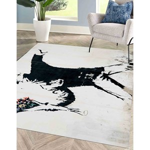 Banksy Flower Molotov <b>Rug</b>: 3D Printed Street Art <b>Rug</b>,Nonwoven Soft <b>Rug</b> - Product Image 5