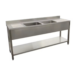 อ่างล้างจานสแตนเลสคุณภาพสูง 201/304 พร้อมที่คว่ำจานทั้งสองด้าน อ่างล้างจานคู่ สำหรับโรงแรม <span class=keywords><strong>ร้าน</strong></span><span class=keywords><strong>อาหาร</strong></span> และสถานที่อื่นๆ - Product Image 3