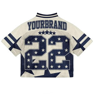 Haute qualité hommes été Football porter séchage rapide Boxy sérigraphie ajusté sport maillot surdimensionné maille t-shirt avec goutte épaule - Product Image 3