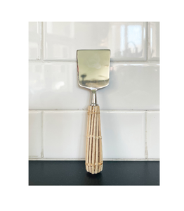 Service à fromage en acier aspect royal Set à fromage à poignée en rotin design antique pour la cuisine à domicile Set à fromage - Product Image 1