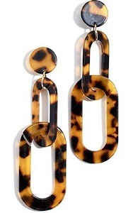 Pendientes de resina de macarrón de colores, pendientes de joyería de moda impermeables antidecoloración de oro de acero inoxidable para mujer - Product Image 4